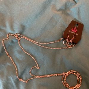 Gold Colored Jewelry Set- Necklace and Earrings